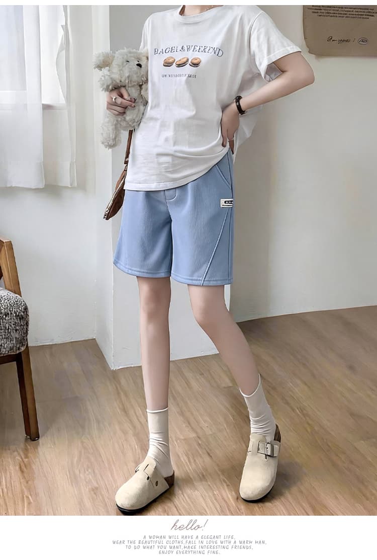 임산부 반바지 여름 얇은 스타일 외출용 복부 지지 패션 루즈핏 캐주얼 만나는 바지 중후반 출산 착용 여름 드레스 상세 이미지 13
