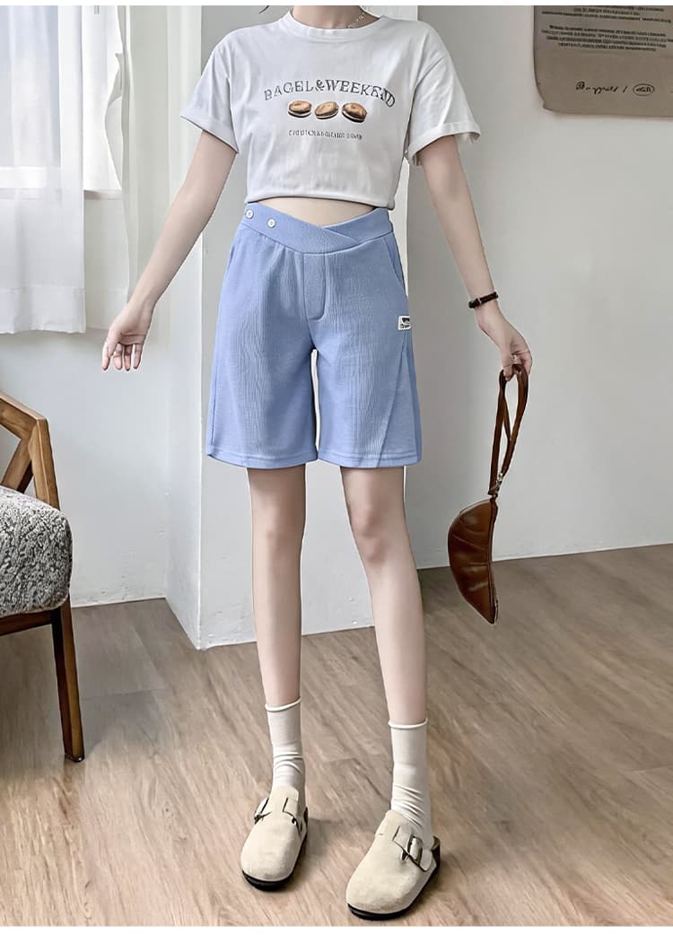 임산부 반바지 여름 얇은 스타일 외출용 복부 지지 패션 루즈핏 캐주얼 만나는 바지 중후반 출산 착용 여름 드레스 상세 이미지 14
