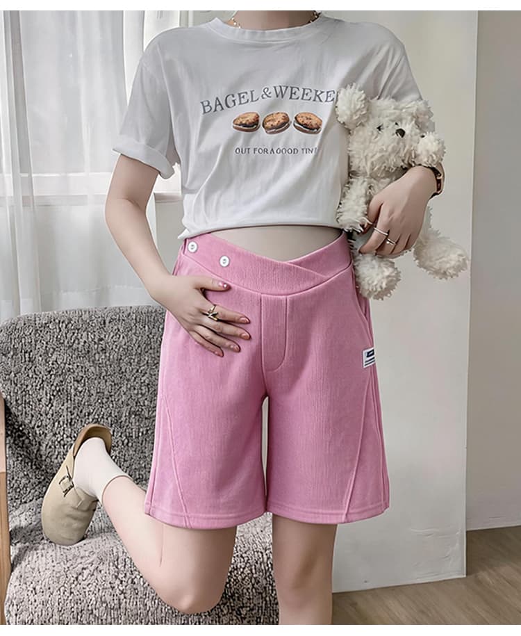 임산부 반바지 여름 얇은 스타일 외출용 복부 지지 패션 루즈핏 캐주얼 만나는 바지 중후반 출산 착용 여름 드레스 상세 이미지 16
