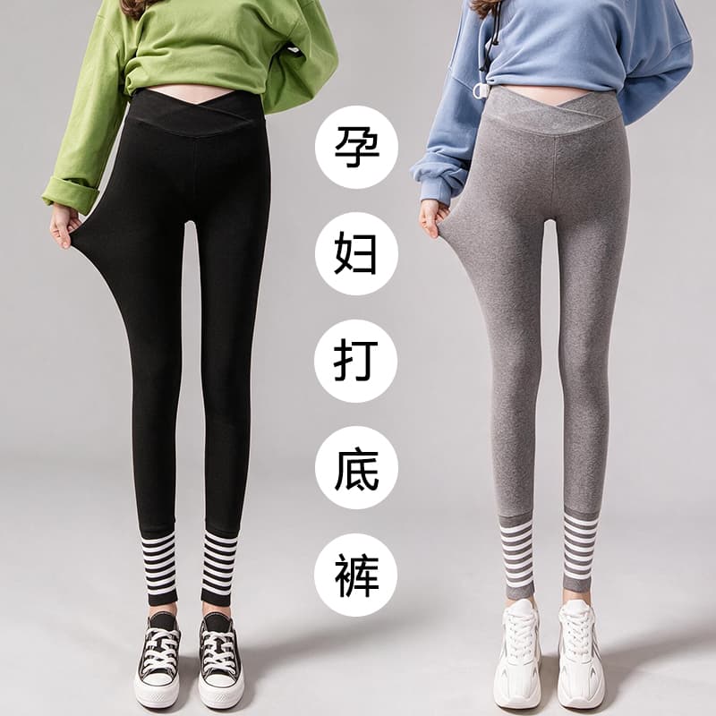 임산부 만나는 바지 외출용 2026 새로운 임신 기간 아니요 르 배 떨어지지 않음 가랑이 작은 키 임산부 봄 드레스 이미지 2