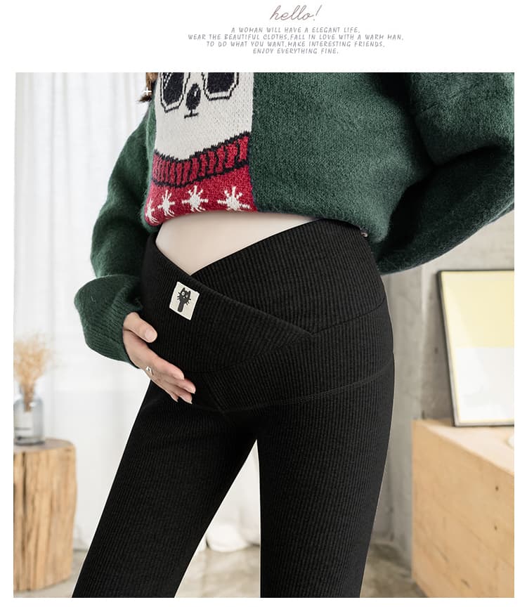 실사 임산부 레깅스 가을 겨울 외출용 임산부 바지 봄 순면 플러스 두꺼운 스타일 몸매 가꾸기 긴 바지 출산 착용 상세 이미지 15