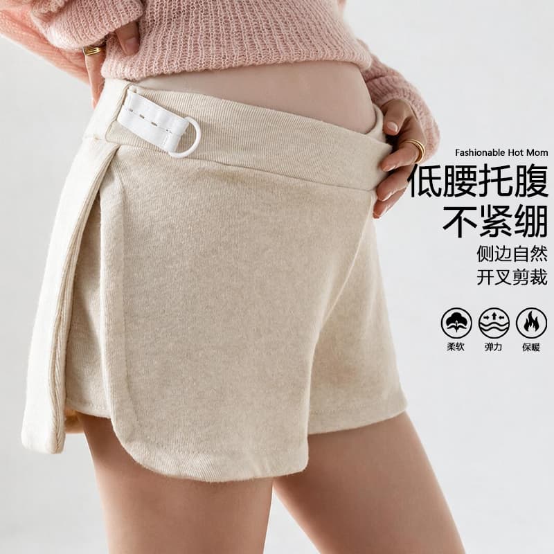 임산부 바지 캐주얼 반바지 외출용 패션 매운맛 엄마 다용도 트렌디 엄마 루즈핏 레깅스 임산부 반바지 가을 의상 이미지 4
