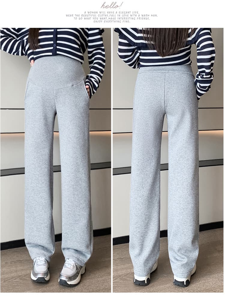 임산부 하나 바지 새로운 운동 와이드 레그 팬츠 봄 가을 겨울 스트레이트 캐주얼 루즈핏 종류 도루 스트레이트 느낌 털이 있는 웨이 바지 상세 이미지 17