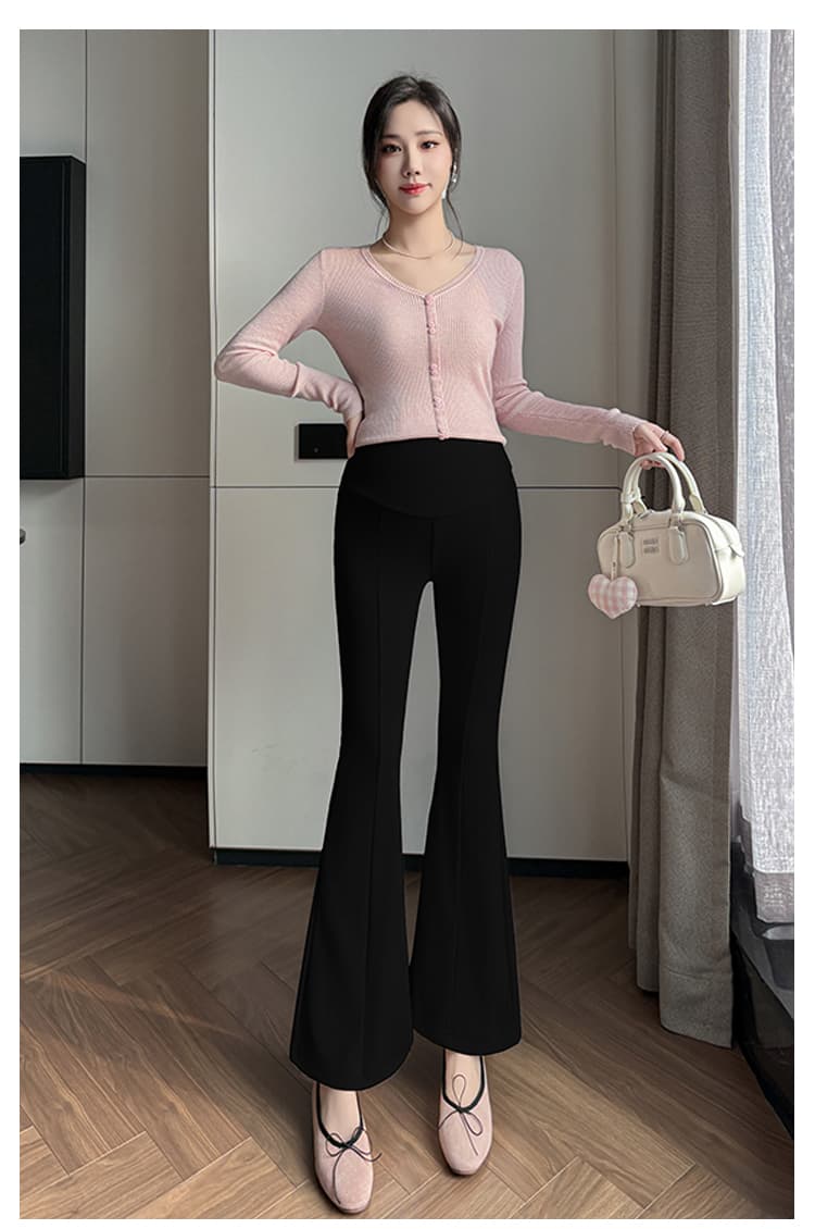 임산부 바지 봄과 가을 외출용 순면 새로운 가을 의상 마이크로 나팔 바지 가을 얇은 스타일 레깅스 가을 상세 이미지 9