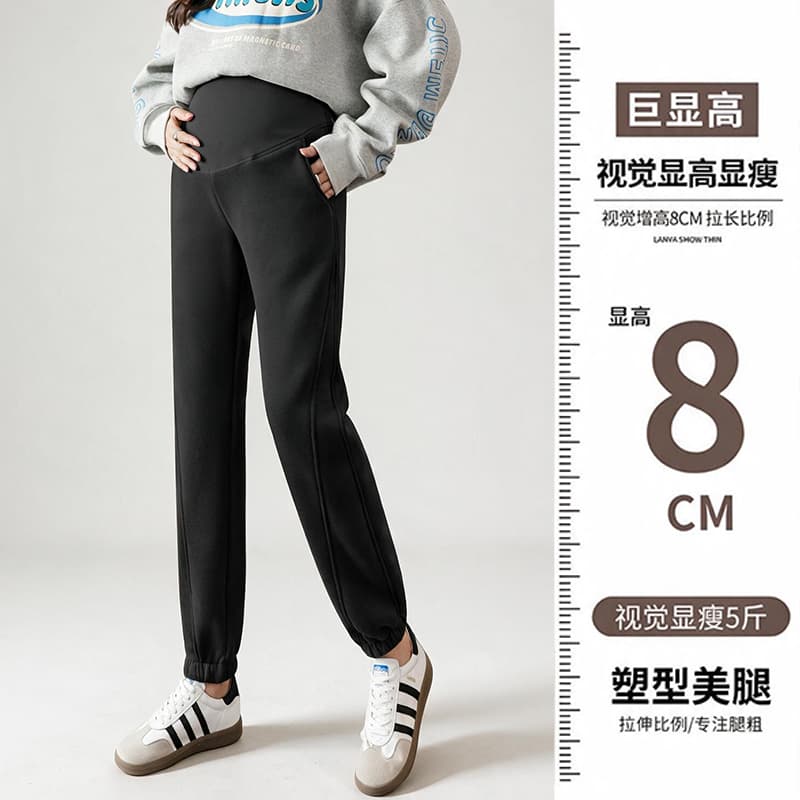 4xl 임산부 바지 레깅스 봄 가을 새로운 일반 면 바지 임산부 바지 봄 가을 외출용 가을 의상 이미지 4