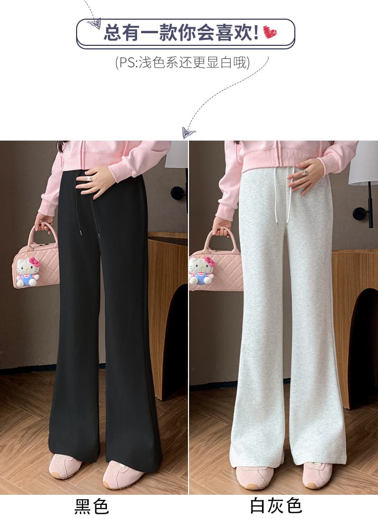 임산부 나팔 바지 가을 겨울철 외출용 새로운 캐주얼 패션 나팔 바지 회색 운동 바지 가을 의상 가을 의상 상세 이미지 4