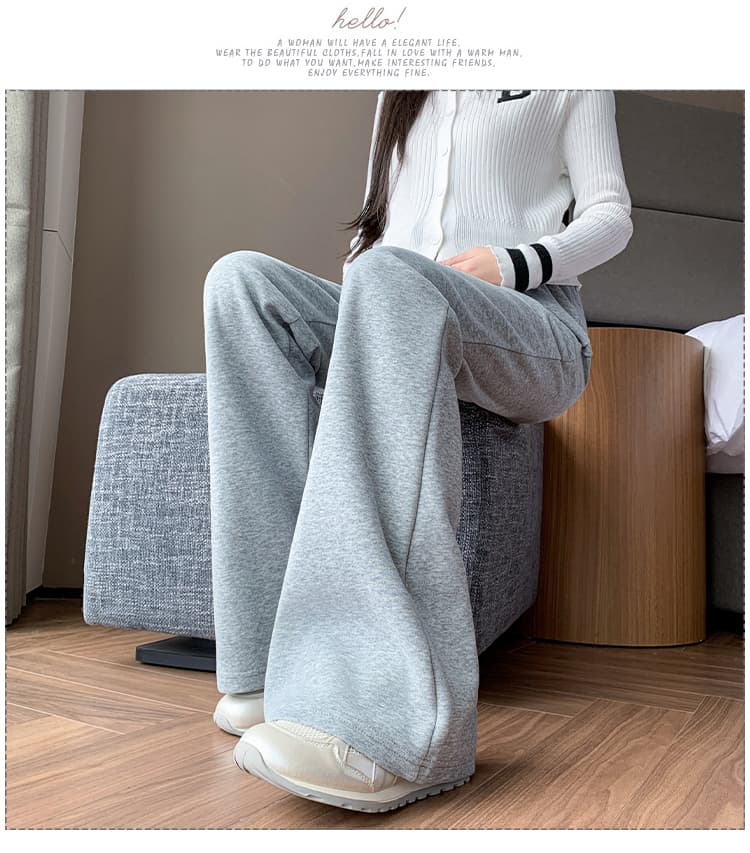 임산부 나팔 바지 가을 겨울철 외출용 새로운 캐주얼 패션 나팔 바지 회색 운동 바지 가을 의상 가을 의상 상세 이미지 15