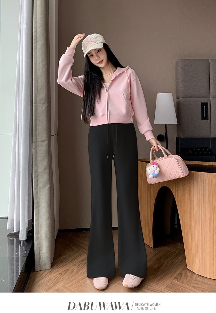 임산부 나팔 바지 가을 겨울철 외출용 새로운 캐주얼 패션 나팔 바지 회색 운동 바지 가을 의상 가을 의상 상세 이미지 23