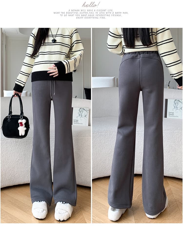 임산부 나팔 바지 가을 겨울철 외출용 새로운 캐주얼 패션 나팔 바지 회색 운동 바지 가을 의상 가을 의상 상세 이미지 28
