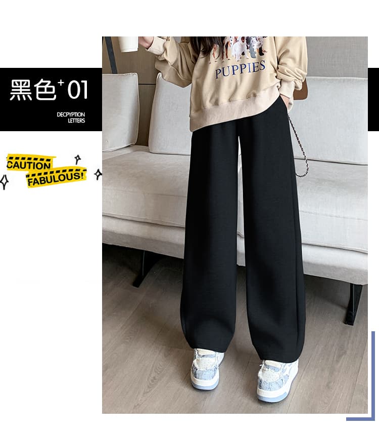 4xl 임신 초기 레깅스 가을 겨울철 털이 있고 두꺼운 보온 면 바지 겨울 양털 플리스 임산부 와이드 레그 팬츠 어린이 상세 이미지 10