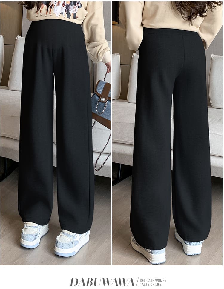 4xl 임신 초기 레깅스 가을 겨울철 털이 있고 두꺼운 보온 면 바지 겨울 양털 플리스 임산부 와이드 레그 팬츠 어린이 상세 이미지 12