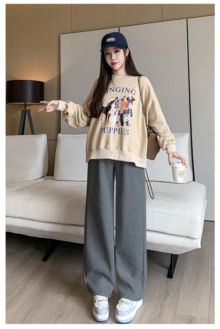 4xl 임신 초기 레깅스 가을 겨울철 털이 있고 두꺼운 보온 면 바지 겨울 양털 플리스 임산부 와이드 레그 팬츠 어린이 상세 이미지 16