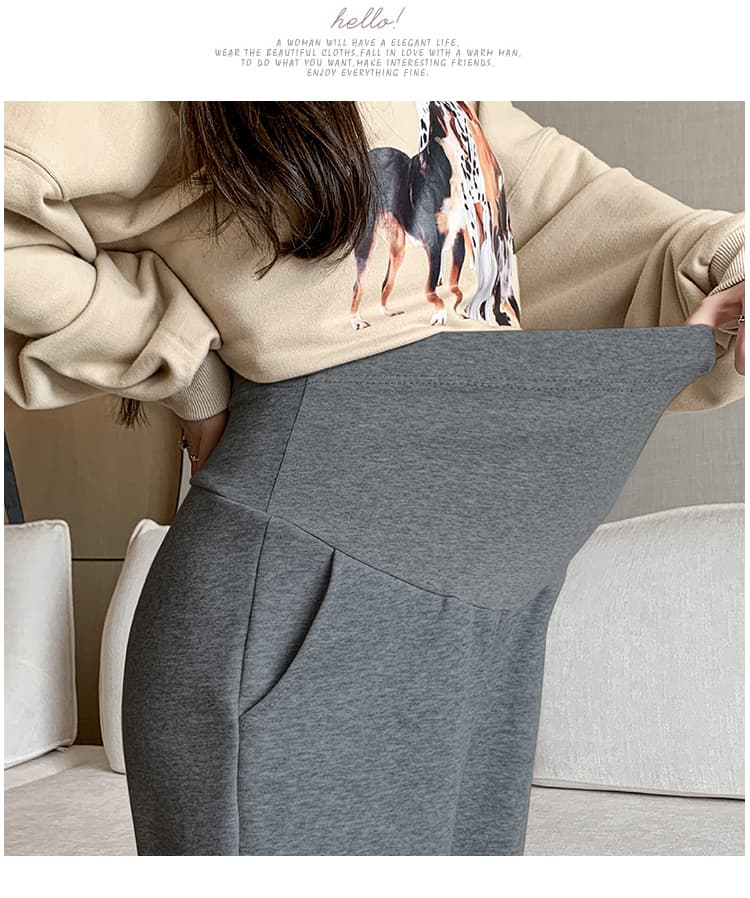 4xl 임신 초기 레깅스 가을 겨울철 털이 있고 두꺼운 보온 면 바지 겨울 양털 플리스 임산부 와이드 레그 팬츠 어린이 상세 이미지 19