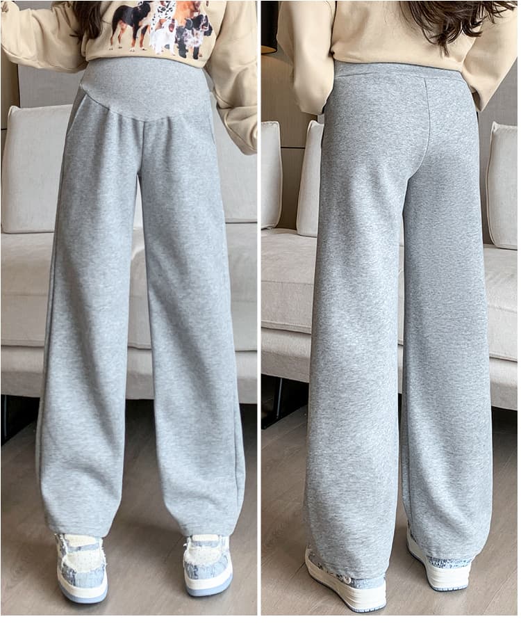 4xl 임신 초기 레깅스 가을 겨울철 털이 있고 두꺼운 보온 면 바지 겨울 양털 플리스 임산부 와이드 레그 팬츠 어린이 상세 이미지 22
