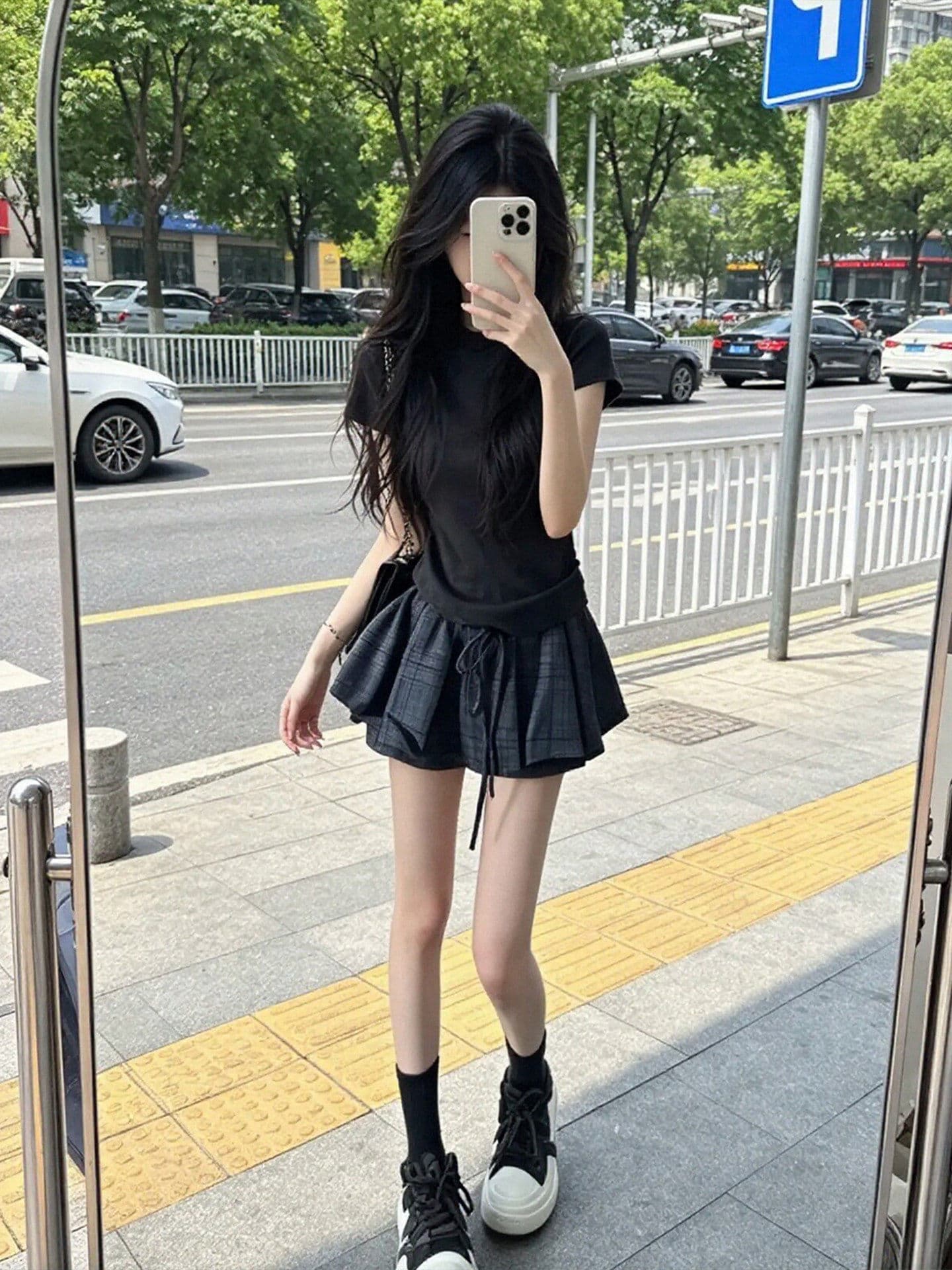 여름 착용 가져 가라. 전체 집합 빅 사이즈 지방 mm 반팔 티셔츠 맨위 꽃밭 미니 스커트 순수한 욕망 바람 자이언트 잘 생긴 세트 여성 이미지 3