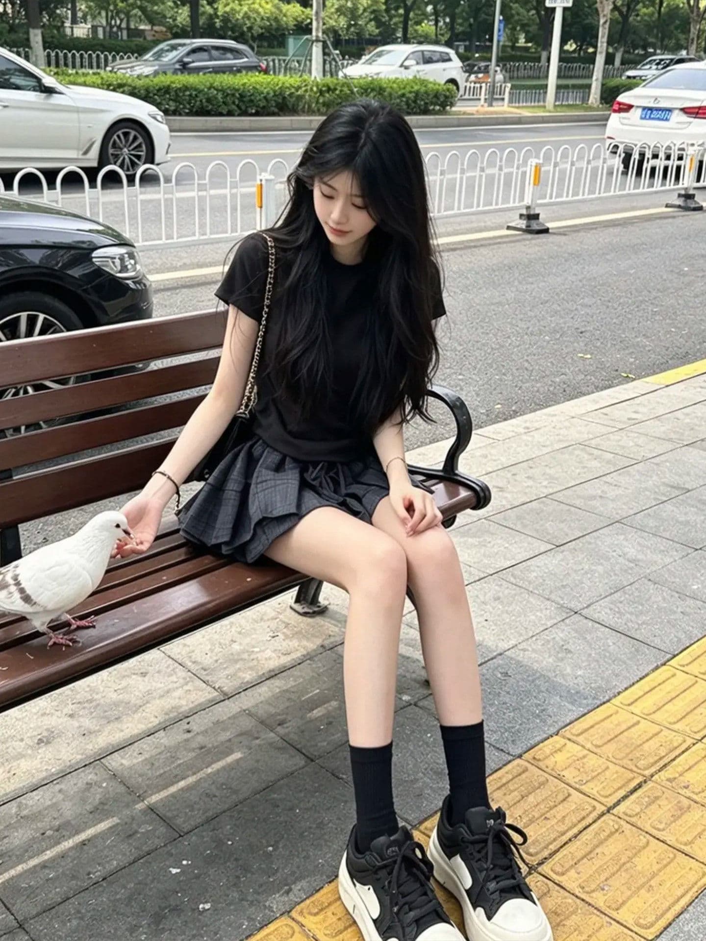 여름 착용 가져 가라. 전체 집합 빅 사이즈 지방 mm 반팔 티셔츠 맨위 꽃밭 미니 스커트 순수한 욕망 바람 자이언트 잘 생긴 세트 여성 상세 이미지 7