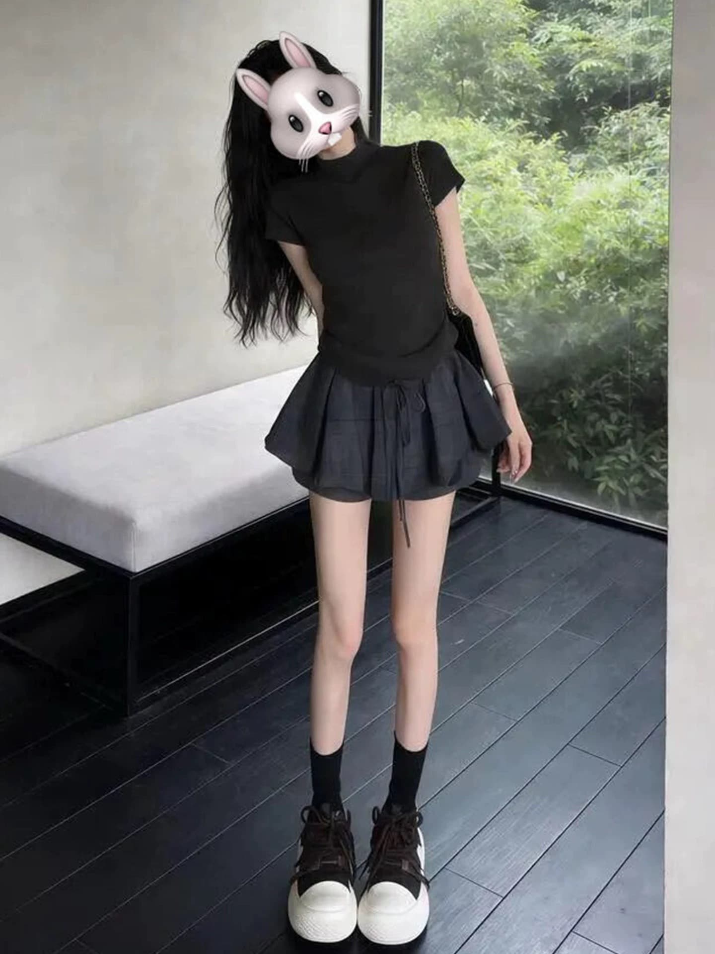 한 부서 그레이트 통해보기 가져 가라. 에이즈 환자 세트 2026 새로운 여름 회색 체크무늬 반신 미니 스커트 드레스 아이들 상세 이미지 2