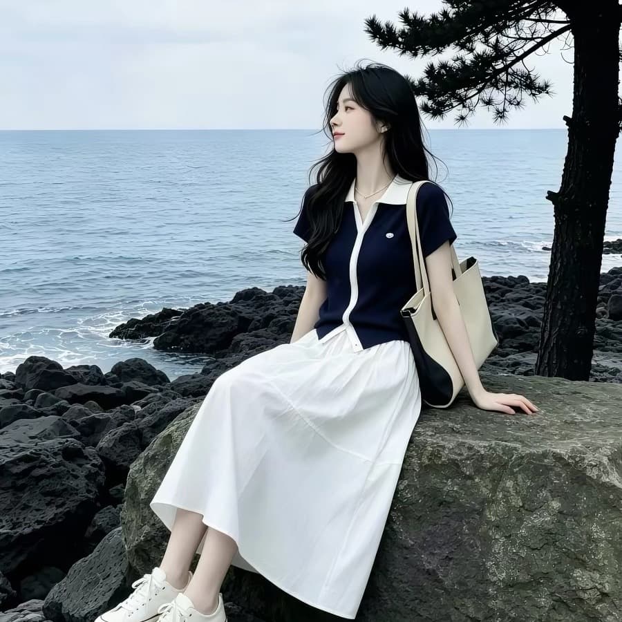 초여름 착용 가져 가라. 전체 집합 2026 슈퍼 화재 작은 대중 아니요 명중 섹션 빛 요리 한 프랑스식 패션 품격 점프 슈트 치마 세트 이미지 2