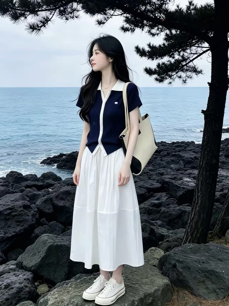 초여름 착용 가져 가라. 전체 집합 2026 슈퍼 화재 작은 대중 아니요 명중 섹션 빛 요리 한 프랑스식 패션 품격 점프 슈트 치마 세트 상세 이미지 2