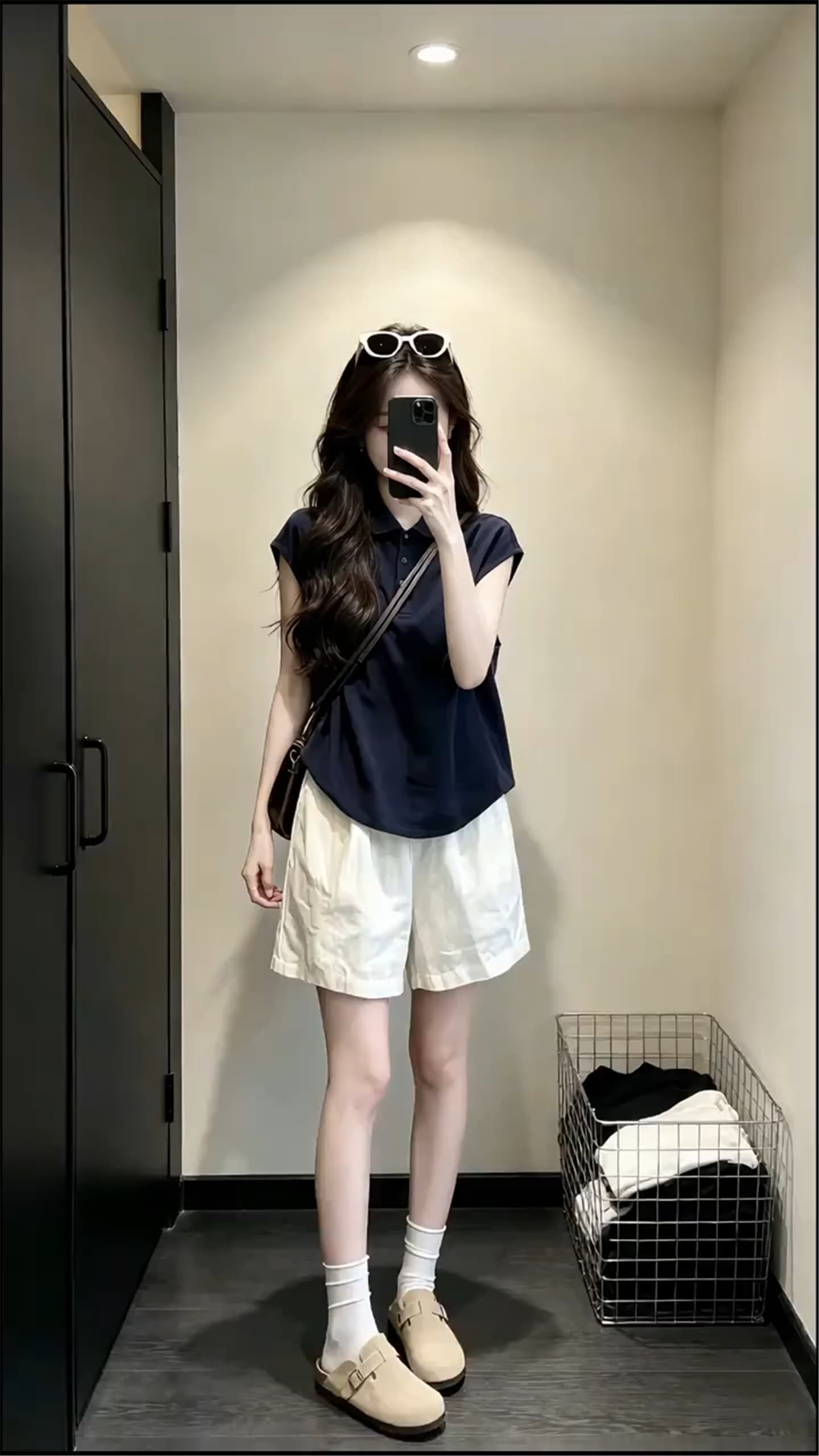 반팔 여성 셔츠 여름 넓은 다리가 짧다. 바지 투피스 슈트 2026 슈퍼 화재 자이언트 잘 생긴 캐주얼 한 부서 착용 가져 가라. 전체 집합 상세 이미지 3