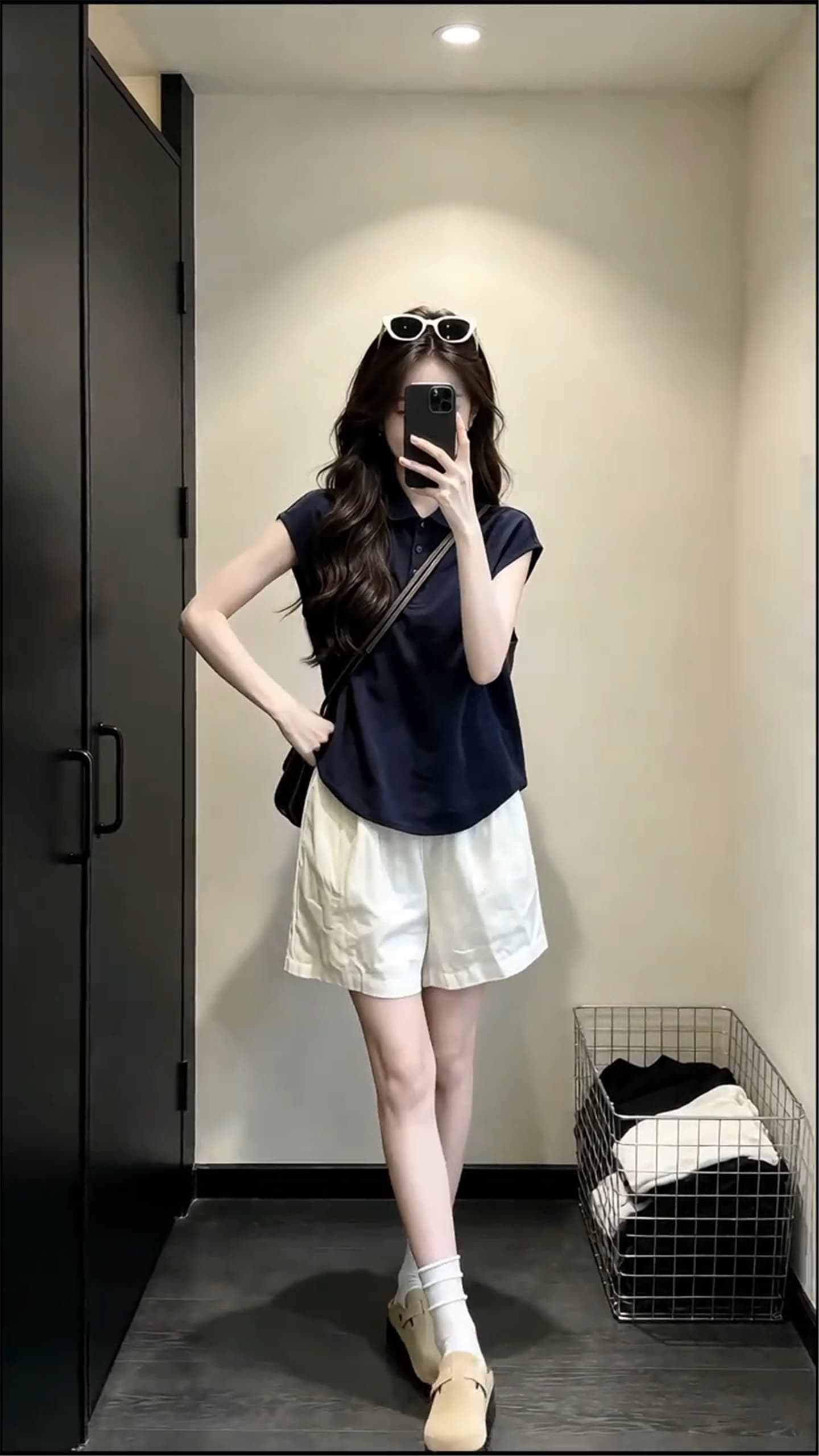 반팔 여성 셔츠 여름 넓은 다리가 짧다. 바지 투피스 슈트 2026 슈퍼 화재 자이언트 잘 생긴 캐주얼 한 부서 착용 가져 가라. 전체 집합 상세 이미지 6
