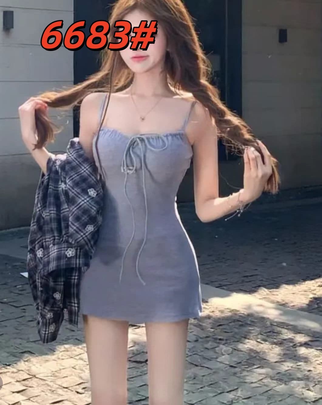 루이 茜 웨이 Sher S 느긋한 휴일 여름 ins 바람 느긋한 슬립 드레스 셔츠 상세 이미지 1