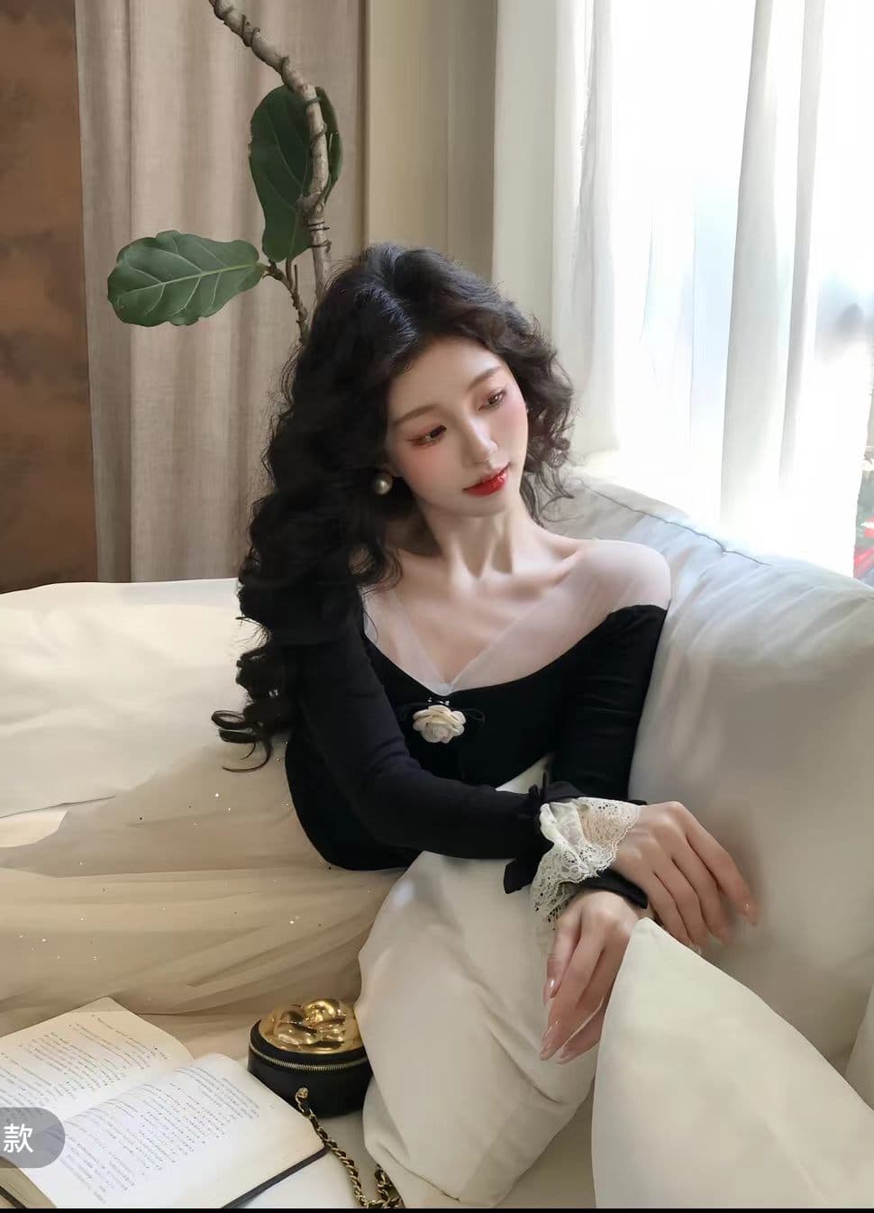 늦게 시리아 동백 나무 동백 나무 빛 럭셔리 천 금빛 바람 오프숄더 이른 가을 새로운 플래시 훈련 Tulle 인어 꼬리 드레스 이미지 2