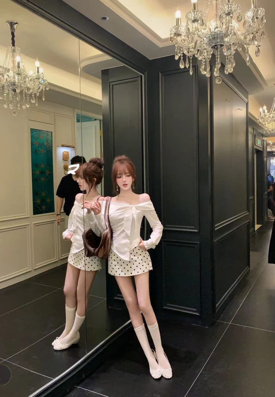 루이 茜 웨이 Sher S 한 부서 아름다움 이른 가을 한국 스타일 순수한 욕망 바람 작은 대중 디자인 맨위 치마 상세 이미지 2