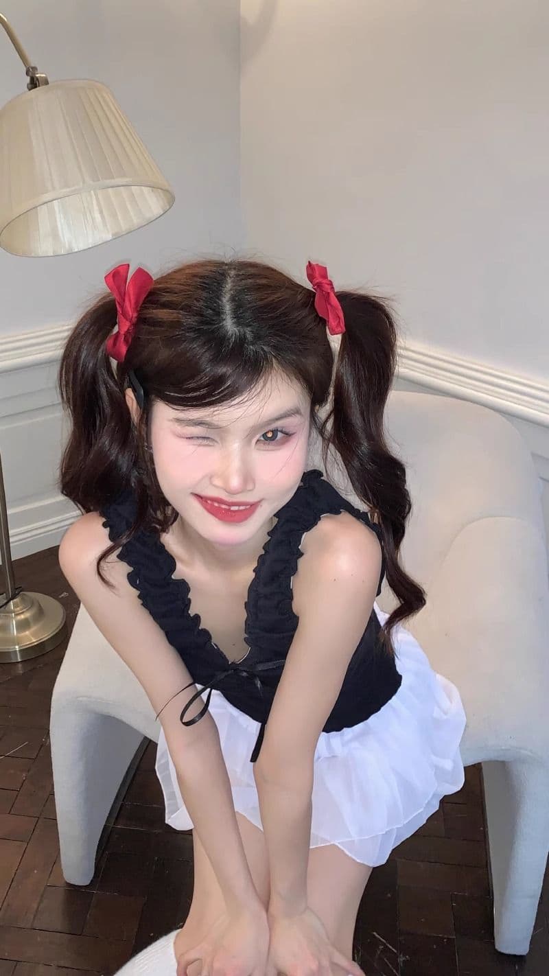 경관 그림 달콤한 스타일 패치워크 프릴 조끼 여성 봄 여름 연령 감소 몸매 가꾸기 인사이드 가져 가라. 쇼트 스타일 슬립 맨위 상세 이미지 11