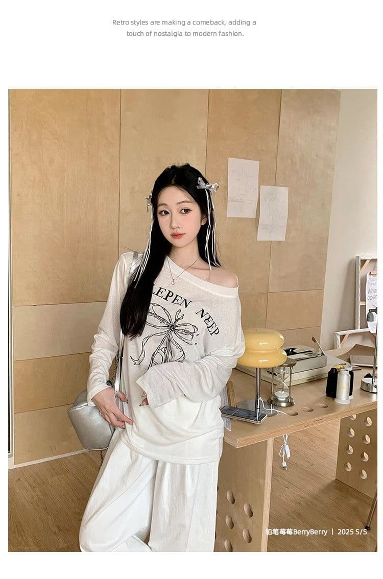 있음 선적 경관 그림 원본 것 한 부서 낙서 자외선 차단 블라우스 여름 얇고 가벼운 펌프 로프 티셔츠 상세 이미지 6