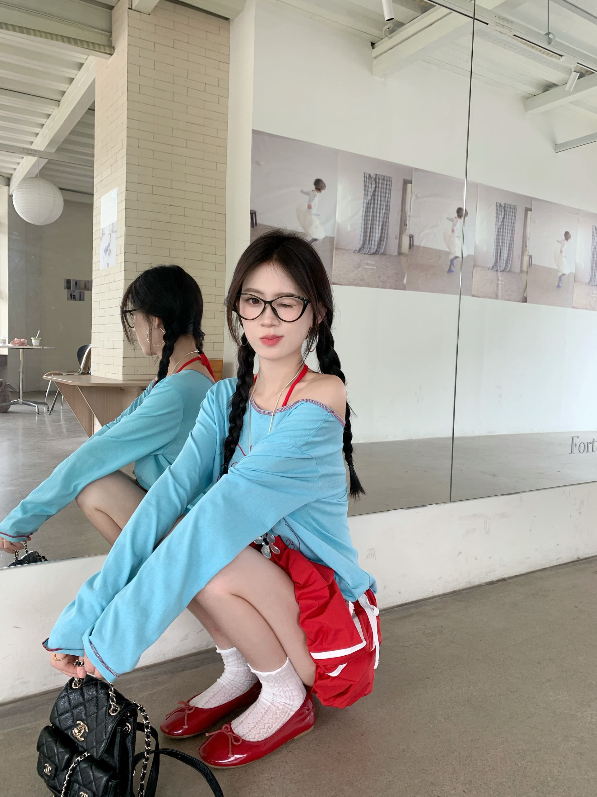 리넨 면화 벨트 가슴 패드 휴가 바람 세트 비스듬한 어깨 긴팔 티셔츠 인사이드 가져 가라. 행침 목 캐미솔 가을 상세 이미지 12