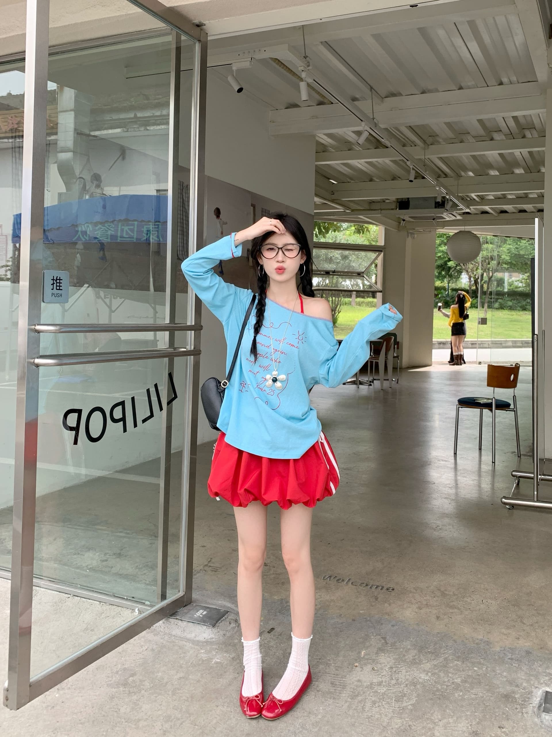 리넨 면화 벨트 가슴 패드 휴가 바람 세트 비스듬한 어깨 긴팔 티셔츠 인사이드 가져 가라. 행침 목 캐미솔 가을 상세 이미지 17