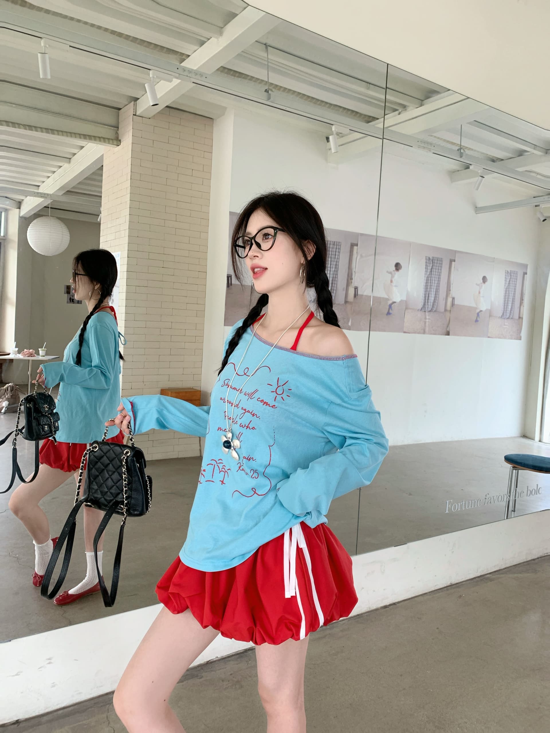 리넨 면화 벨트 가슴 패드 휴가 바람 세트 비스듬한 어깨 긴팔 티셔츠 인사이드 가져 가라. 행침 목 캐미솔 가을 상세 이미지 18