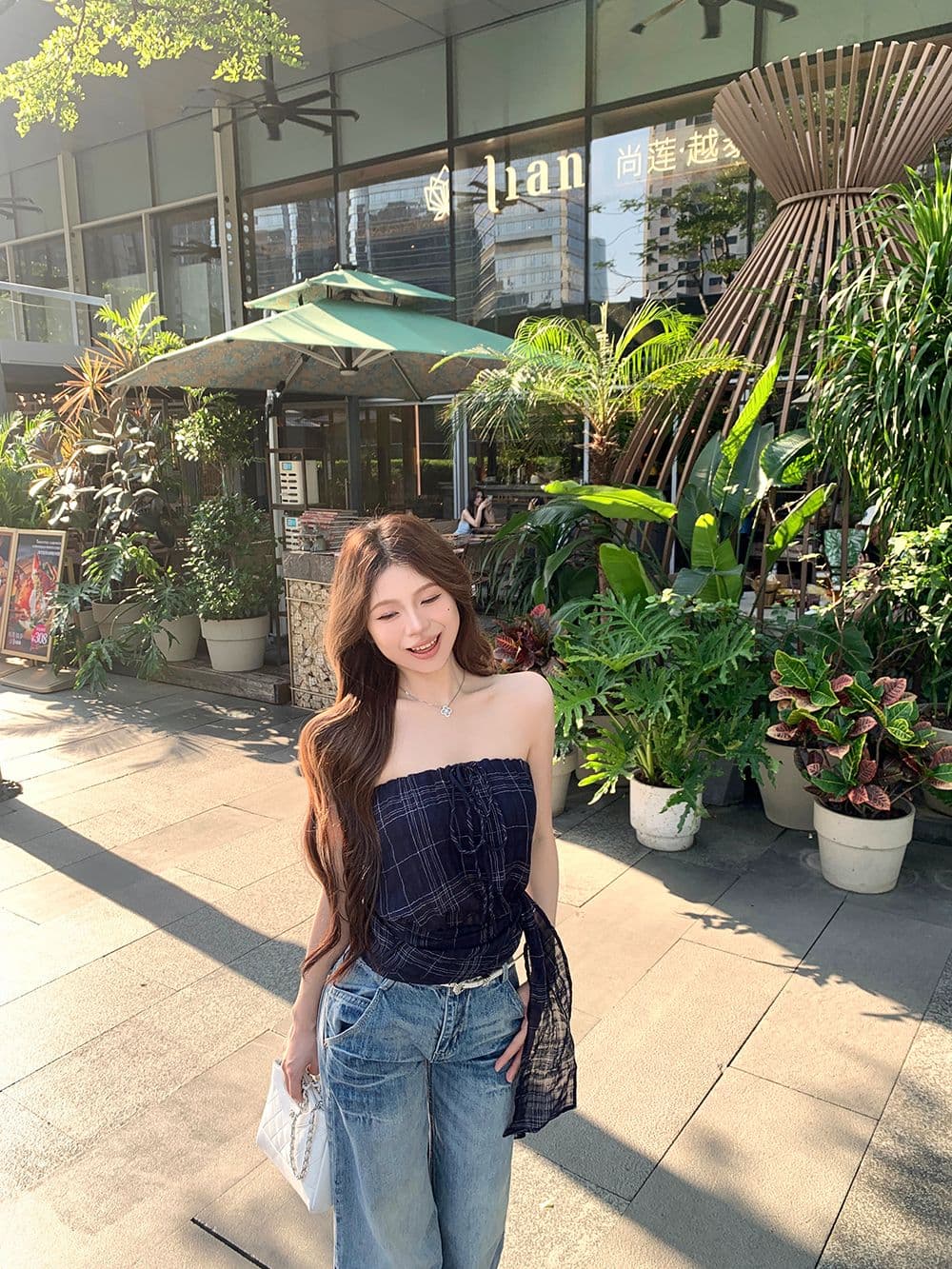 원본 체크무늬 레트로 체크무늬 민소매 튜브탑 조끼 여성 여름 스트랩 몸매 가꾸기 핫걸 바람 슬림해 보이는 맨위 상세 이미지 11