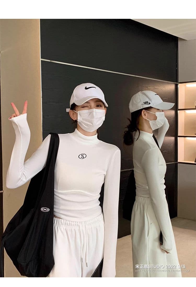 원본 De 플러시 반하이넥 기본 셔츠 여성 가을 새로운 몸매 가꾸기 연삭 털 두꺼운 긴팔 티셔츠 여성 인사이드 잡아라. 의류 상세 이미지 9