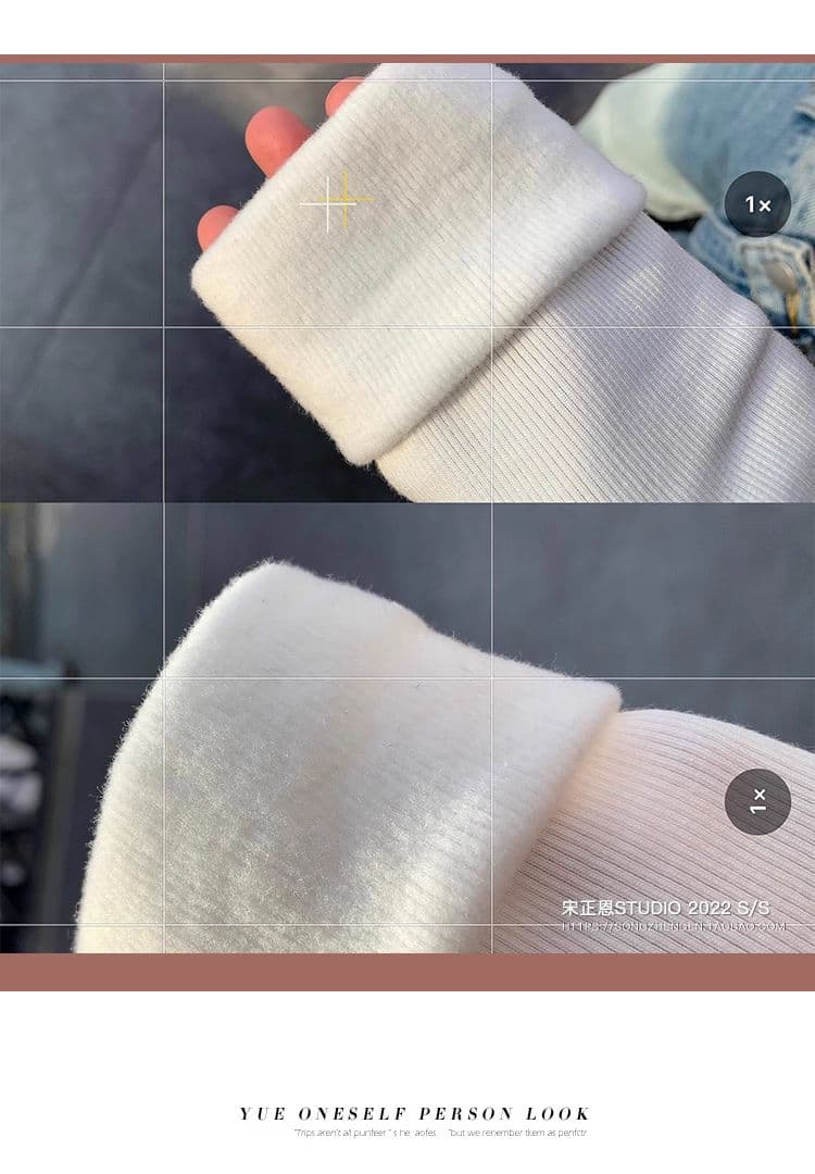 원본 De 플러시 반하이넥 기본 셔츠 여성 가을 새로운 몸매 가꾸기 연삭 털 두꺼운 긴팔 티셔츠 여성 인사이드 잡아라. 의류 상세 이미지 11