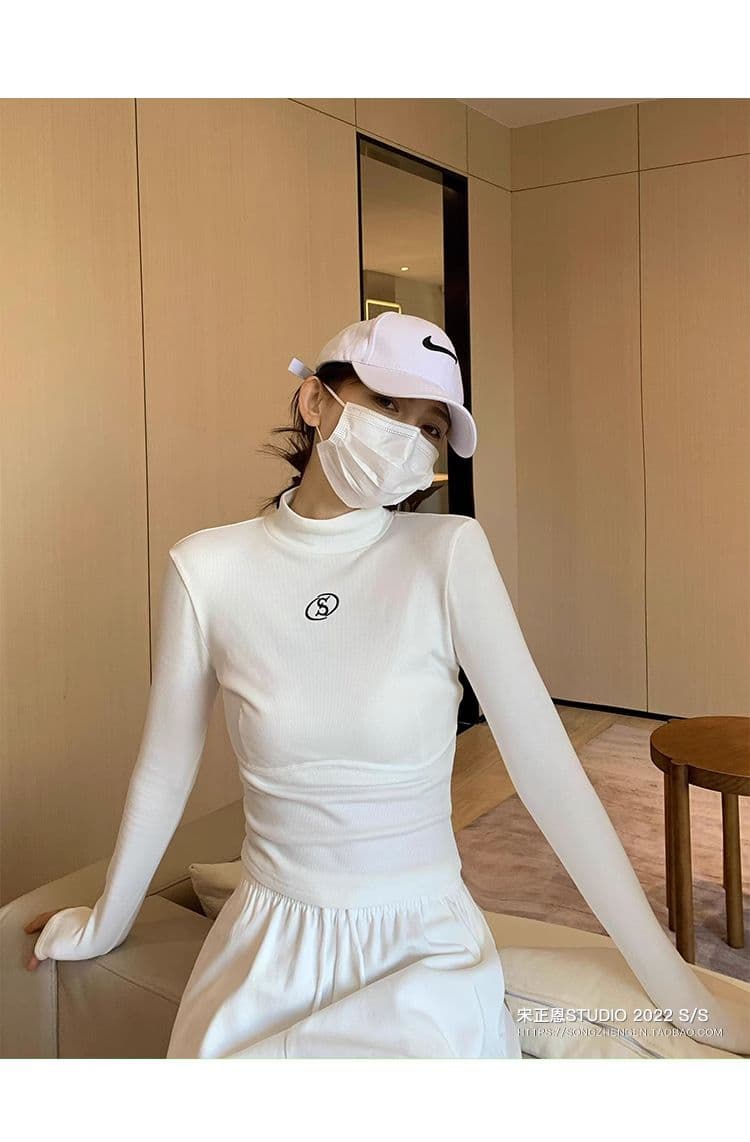원본 De 플러시 반하이넥 기본 셔츠 여성 가을 새로운 몸매 가꾸기 연삭 털 두꺼운 긴팔 티셔츠 여성 인사이드 잡아라. 의류 상세 이미지 13