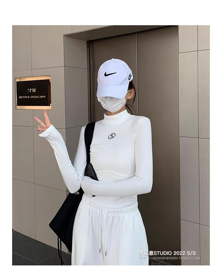 원본 De 플러시 반하이넥 기본 셔츠 여성 가을 새로운 몸매 가꾸기 연삭 털 두꺼운 긴팔 티셔츠 여성 인사이드 잡아라. 의류 상세 이미지 15