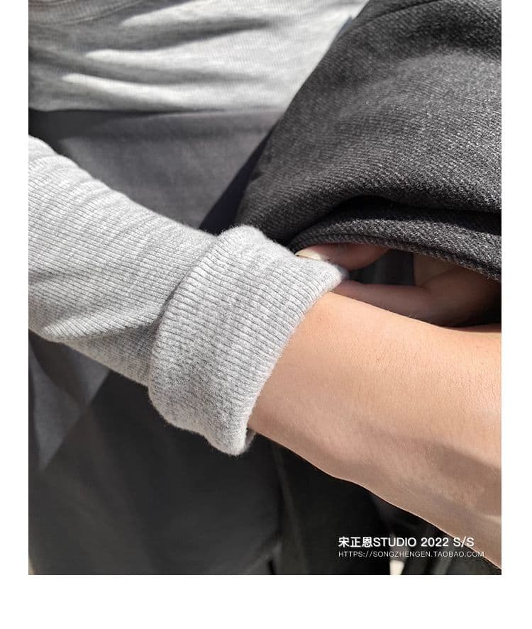 원본 De 플러시 반하이넥 기본 셔츠 여성 가을 새로운 몸매 가꾸기 연삭 털 두꺼운 긴팔 티셔츠 여성 인사이드 잡아라. 의류 상세 이미지 26