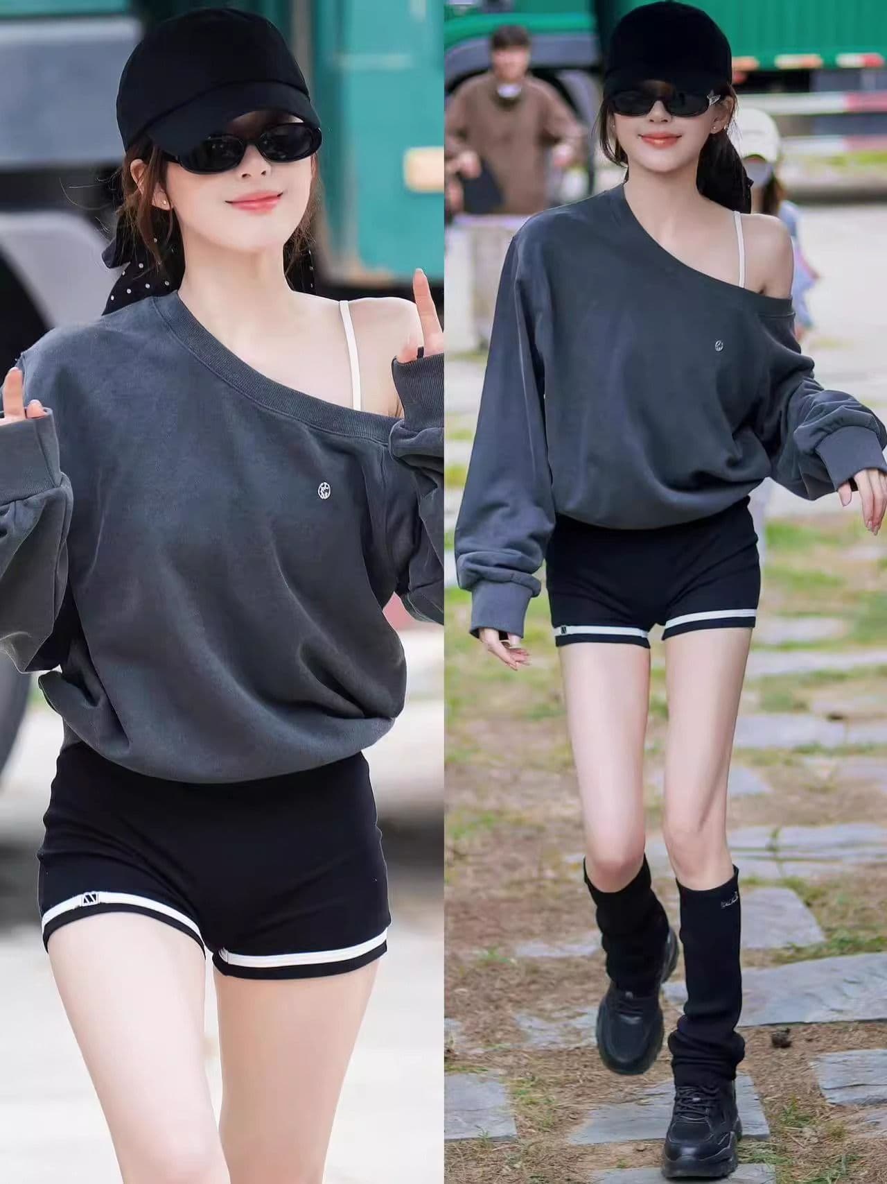 원본 레트로 비스듬한 어깨 오프숄더 가을 새로운 루즈핏 풀오버 스웨트셔츠 긴팔 패션 느긋한 느슨함 센스 맨위 상세 이미지 11
