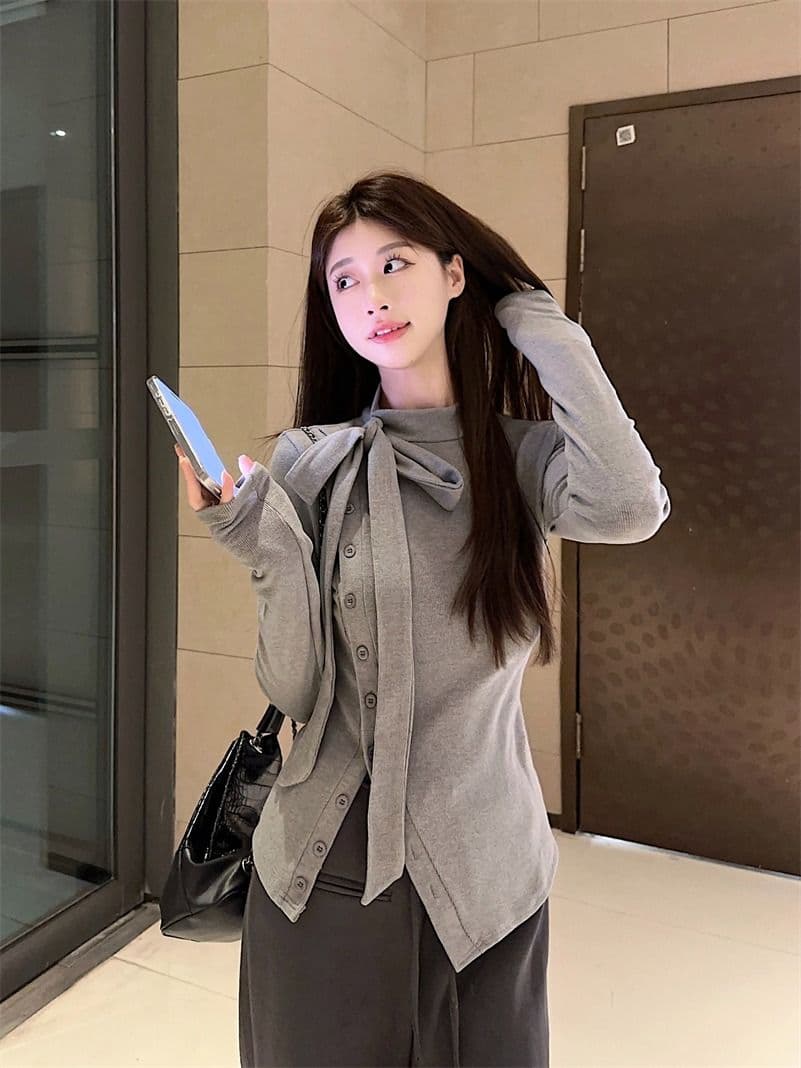 원본 것 반하이넥 스트랩 긴팔 티셔츠 몸매 가꾸기 슬림해 보이는 두꺼운 보온 트임 기본 셔츠 여성 의류 상세 이미지 13