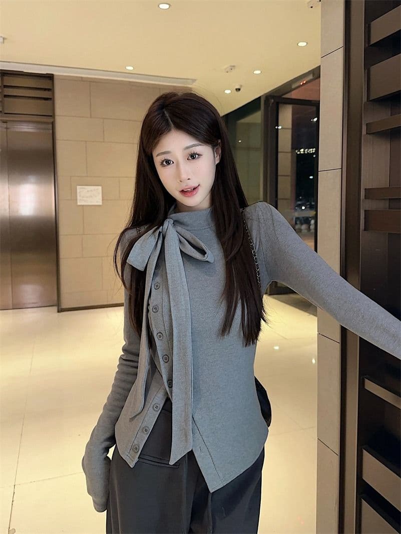 원본 것 반하이넥 스트랩 긴팔 티셔츠 몸매 가꾸기 슬림해 보이는 두꺼운 보온 트임 기본 셔츠 여성 의류 상세 이미지 14