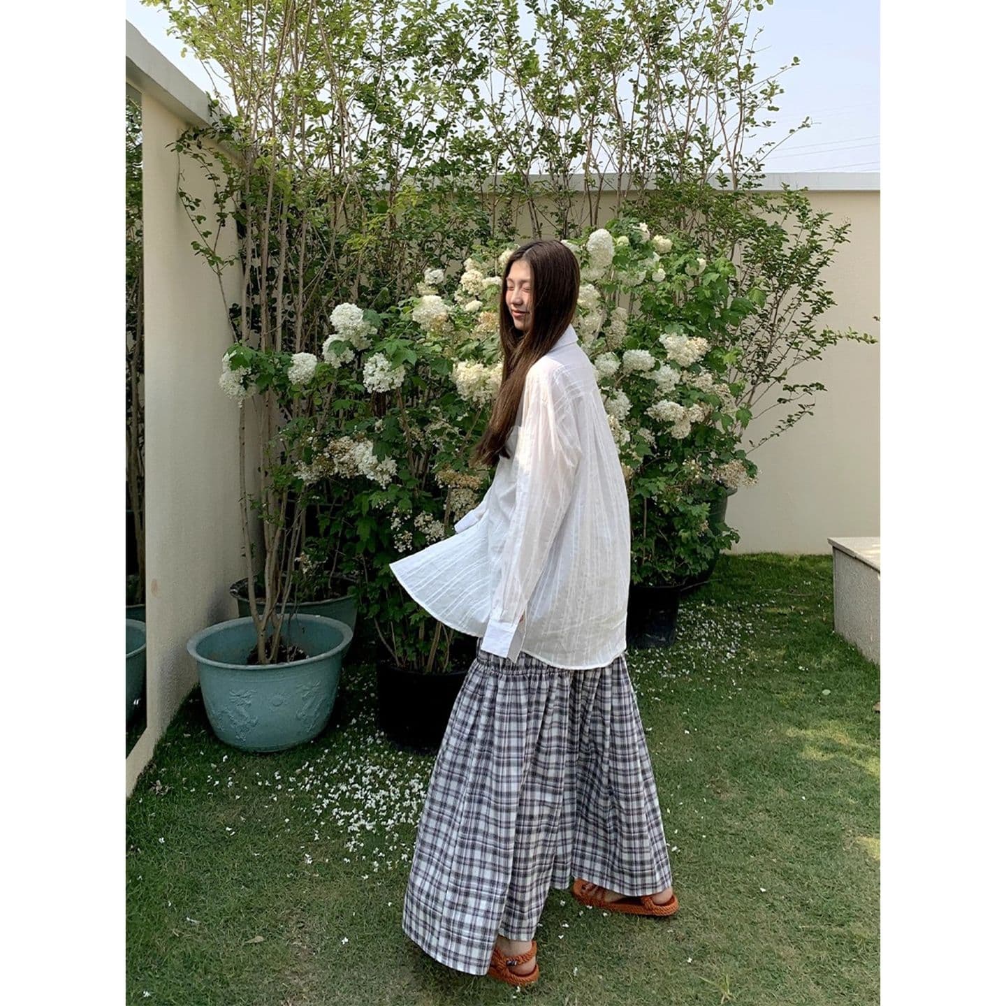 있음 선적 경관 그림 원본 원단 순면 자카드 질감 센스 긴팔 셔츠 얇은 스타일 다용도 맨위 이미지 2