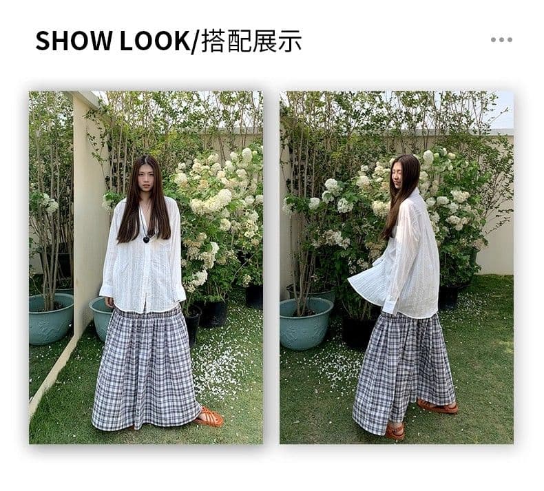 있음 선적 경관 그림 원본 원단 순면 자카드 질감 센스 긴팔 셔츠 얇은 스타일 다용도 맨위 상세 이미지 5