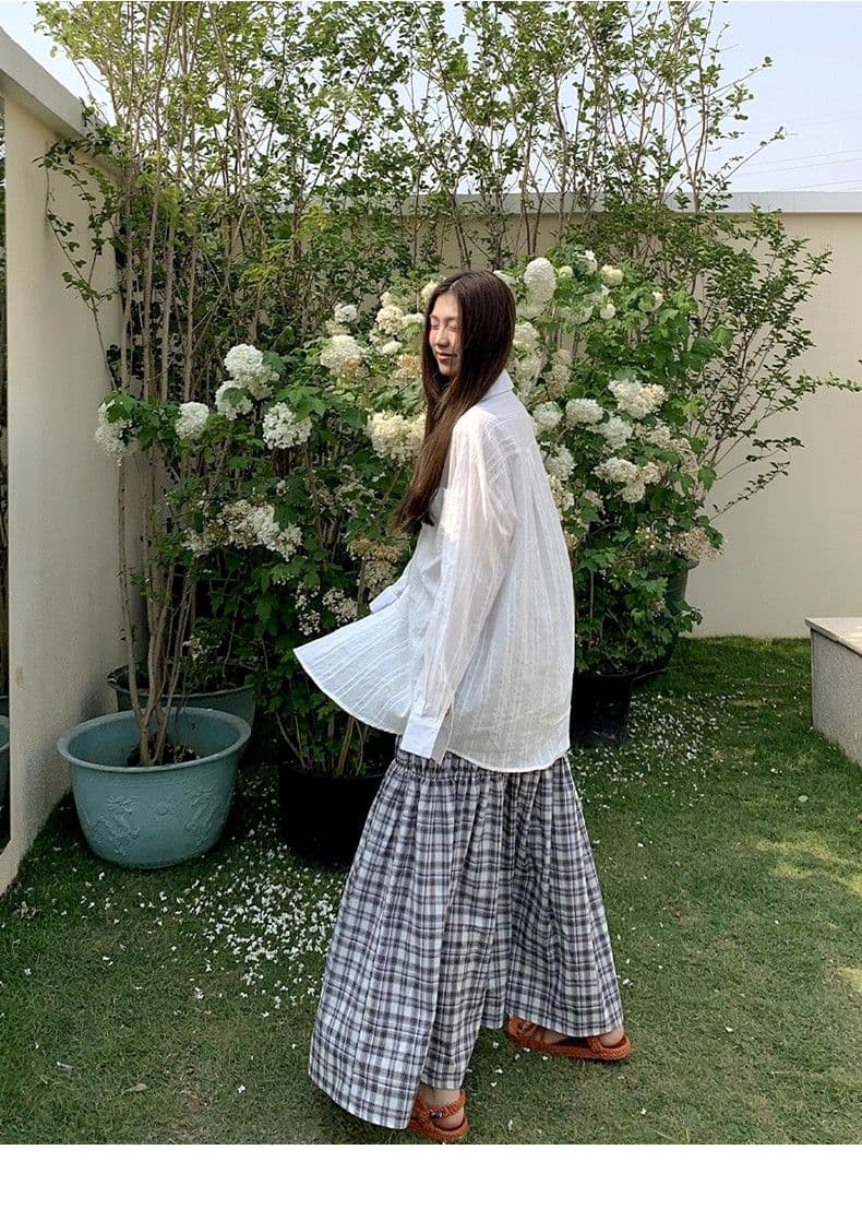 있음 선적 경관 그림 원본 원단 순면 자카드 질감 센스 긴팔 셔츠 얇은 스타일 다용도 맨위 상세 이미지 12