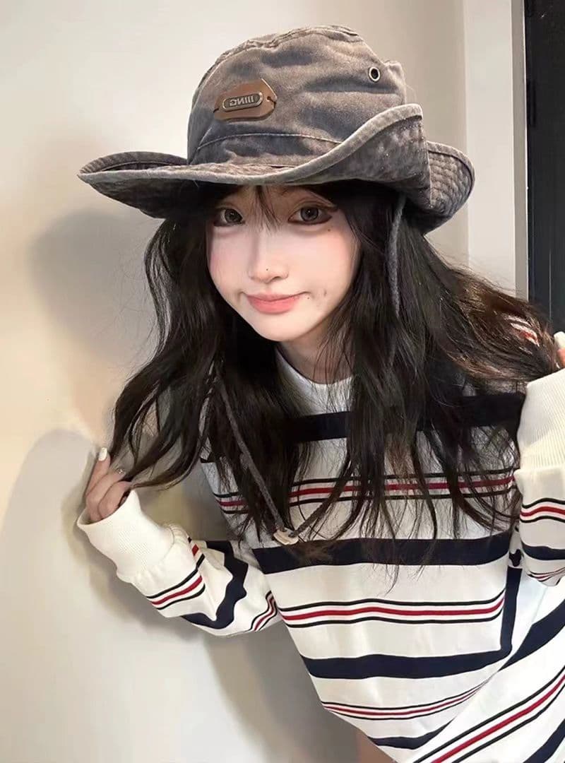 원본 대외 무역 면 물고기 규모 긴팔 후드티 여성 가을 얇은 스타일 루즈핏 스트라이프 라운드 넥 맨위 상세 이미지 3