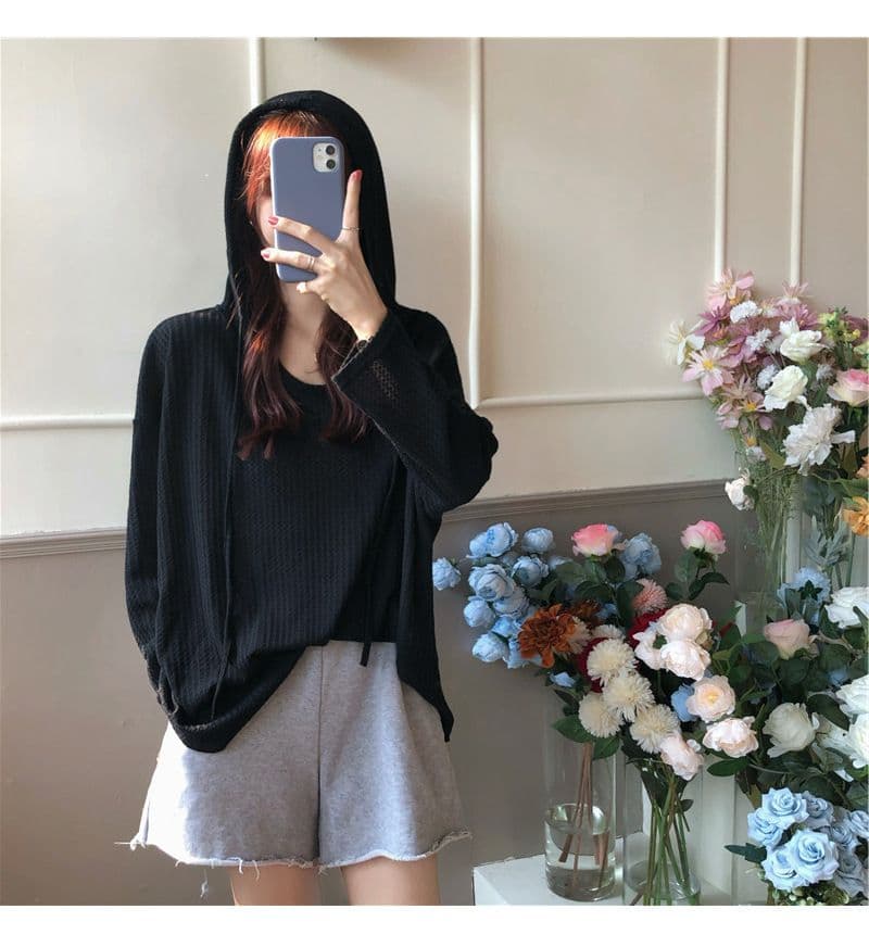 대외 무역 원본 후아 남편 그리드 가을 루즈핏 얇은 스타일 후드 풀오버 스웨트셔츠 여성 긴 소매 상세 이미지 13
