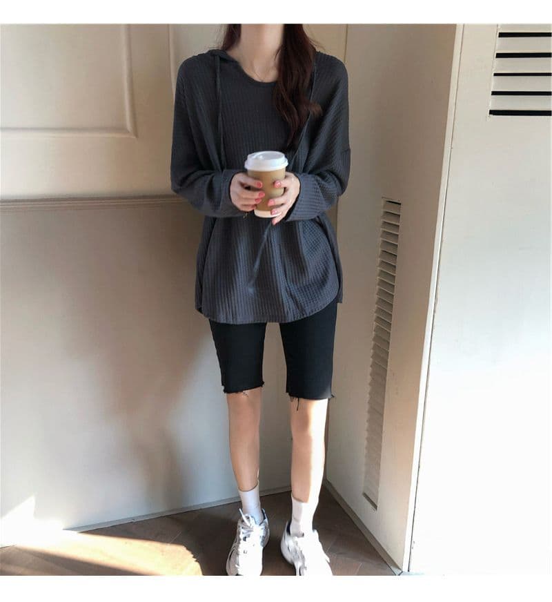 대외 무역 원본 후아 남편 그리드 가을 루즈핏 얇은 스타일 후드 풀오버 스웨트셔츠 여성 긴 소매 상세 이미지 14