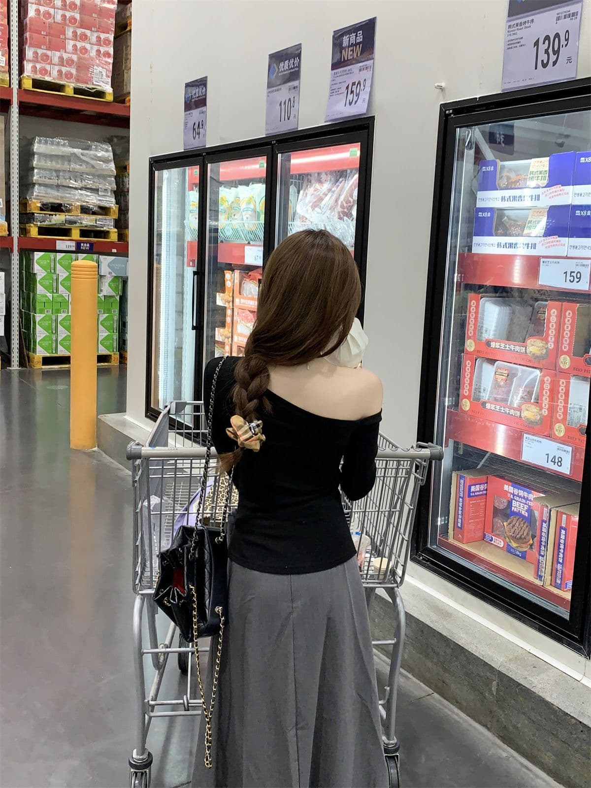 있음 선적 원본 De 플러시 대외 무역 원본 오프숄더 긴팔 만나는 De 플러시 티셔츠 여성 가을 몸매 가꾸기 맨위 상세 이미지 16