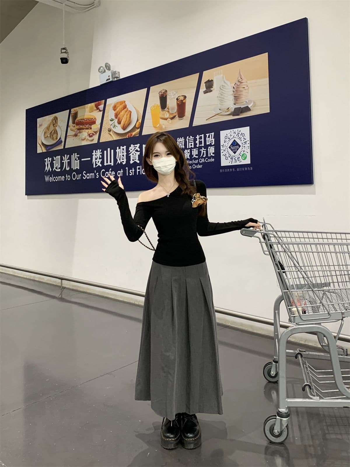 있음 선적 원본 De 플러시 대외 무역 원본 오프숄더 긴팔 만나는 De 플러시 티셔츠 여성 가을 몸매 가꾸기 맨위 상세 이미지 27